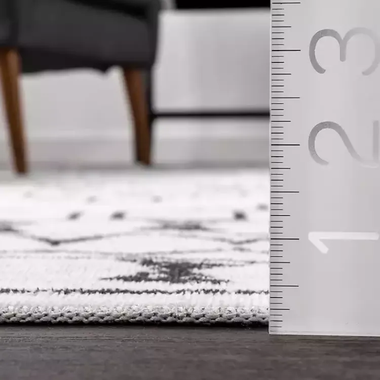 Area Rugs-Kirklands Home Black and Ivory Moroccan Washable Area Rug, 4x6