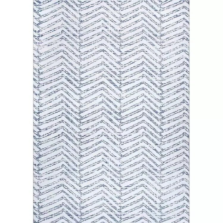 Area Rugs-Kirklands Home Blue Geometric Pattern Washable Runner