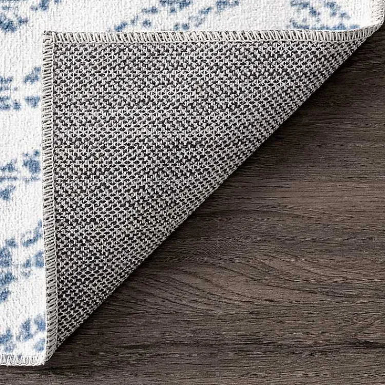 Area Rugs-Kirklands Home Blue Geometric Pattern Washable Runner