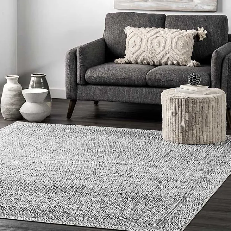 Accent Rugs-Kirklands Home Gray Abstract Pattern Washable Runner