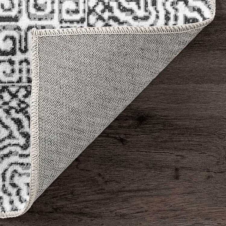 Area Rugs-Kirklands Home Gray Abstract Pattern Washable Area Rug, 4x6