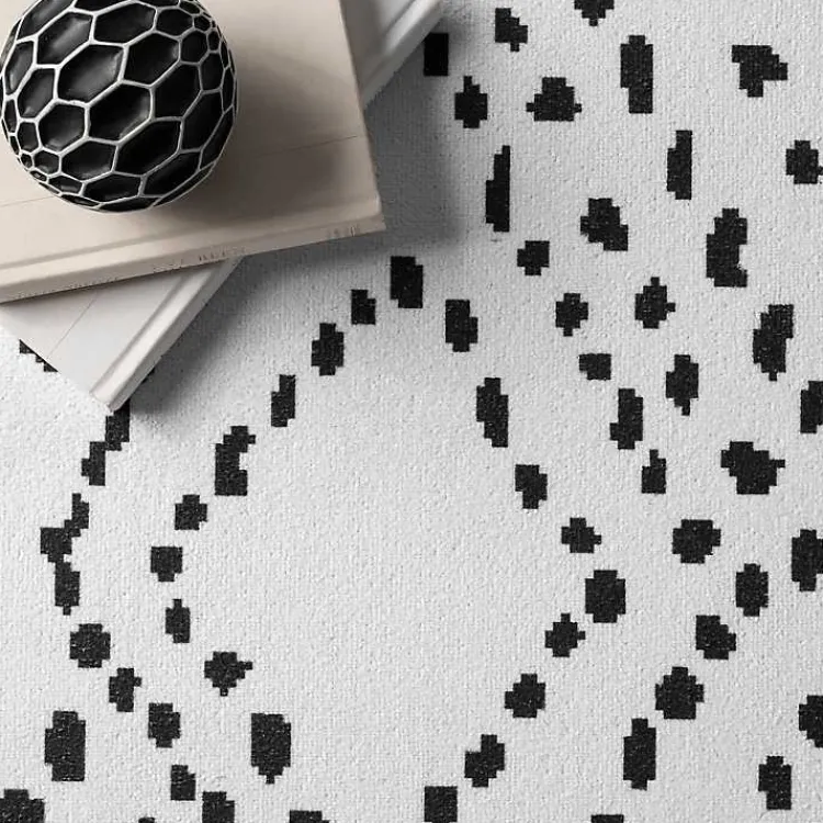 Area Rugs-Kirklands Home Ivory and Black Diamond Washable Area Rug, 4x6