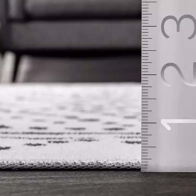 Area Rugs-Kirklands Home Ivory and Black Diamond Washable Area Rug, 4x6