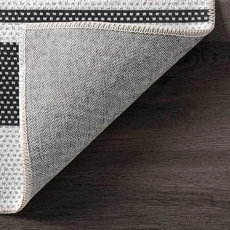 Area Rugs-Kirklands Home Black and White Striped Washable Area Rug, 3x5