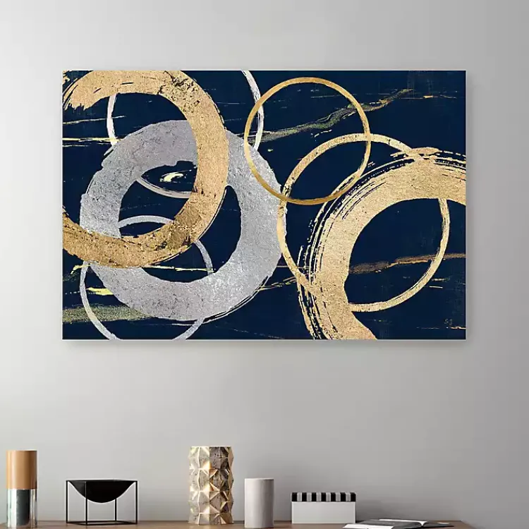 Canvas Art-Kirklands Home Gold and Silver Rings Canvas Art Print, 48x32 in.