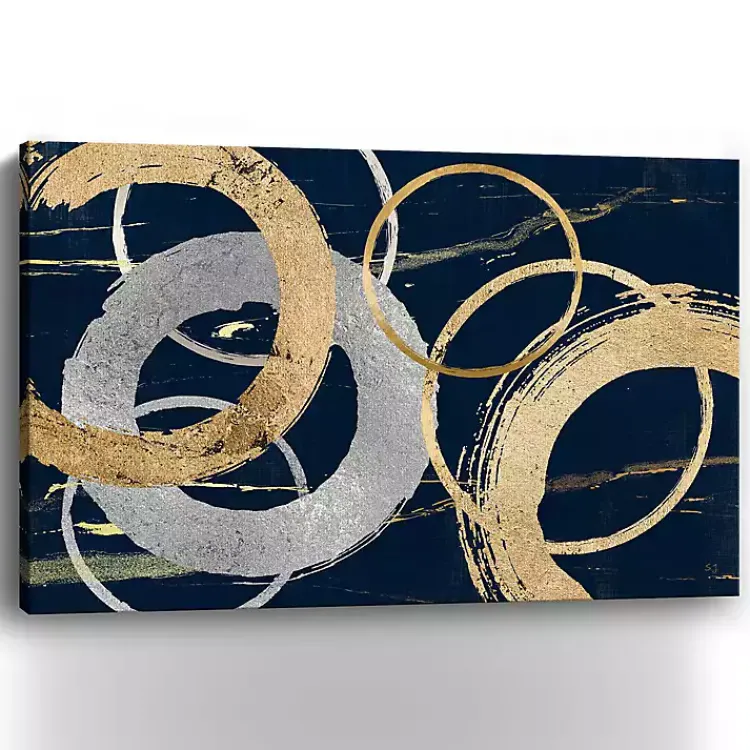 Canvas Art-Kirklands Home Gold and Silver Rings Canvas Art Print, 48x32 in.