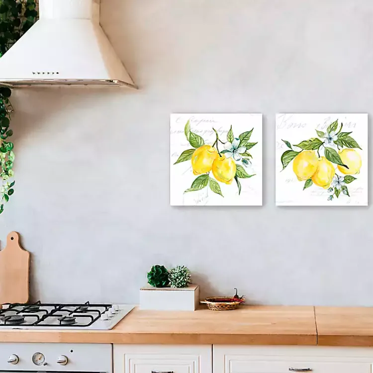 Canvas Art-Kirklands Home Lemon Squeeze Canvas Art Prints, Set of 2