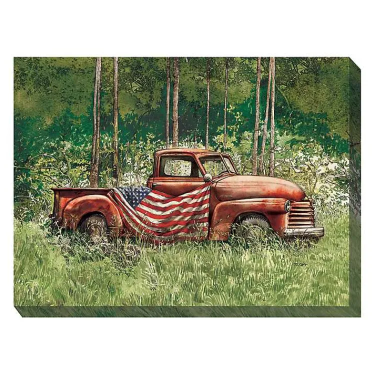 Outdoor Wall Decor-Kirklands Home Vintage Truck Outdoor Canvas Art Print, 40x30 in.