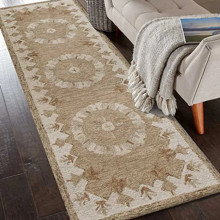 Area Rugs-Kirklands Home Mojave Medallion Wool Runner, 2x7