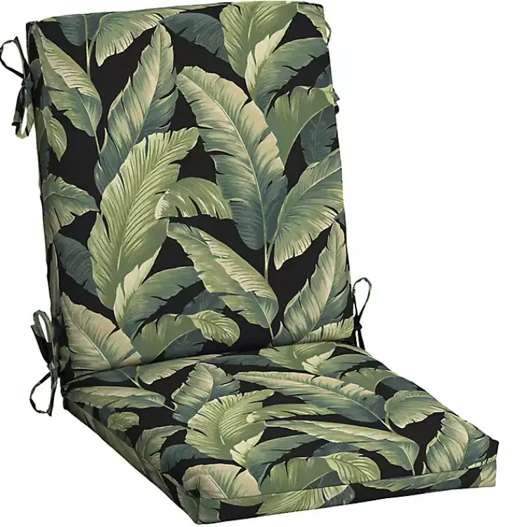 Outdoor Cushions & Pillows-Kirklands Home Onyx Cebu Luxe Outdoor Dining Chair Cushion Black