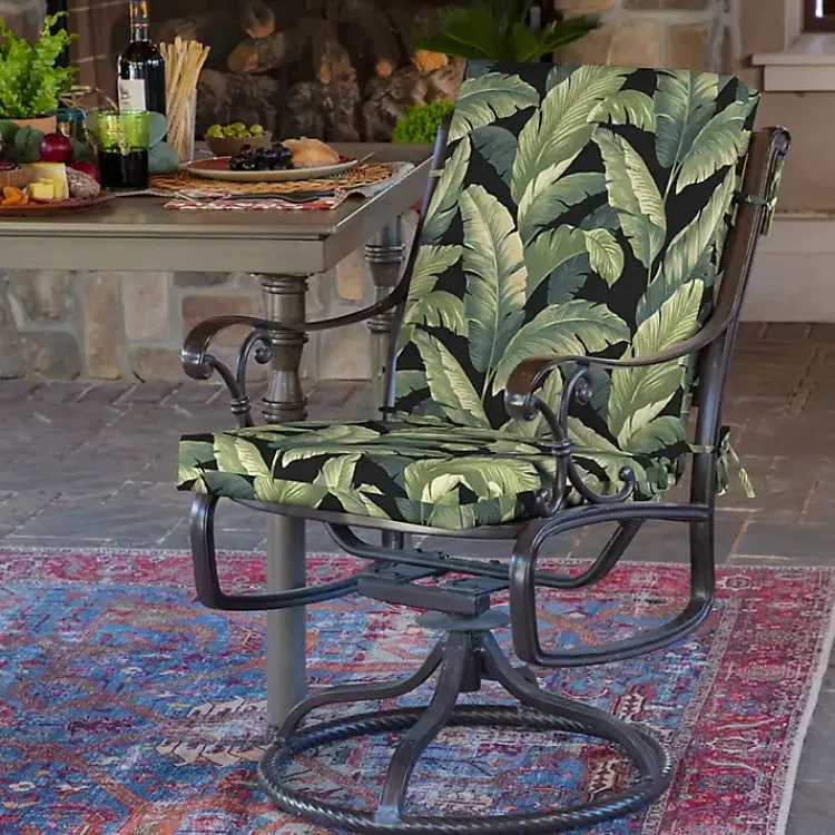 Outdoor Cushions & Pillows-Kirklands Home Onyx Cebu Luxe Outdoor Dining Chair Cushion Black