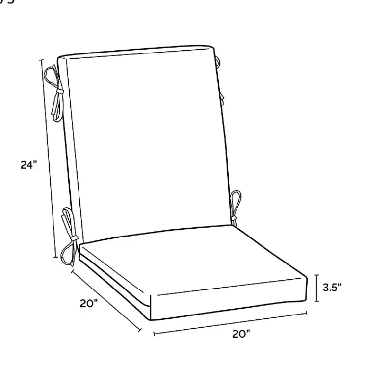 Outdoor Cushions & Pillows-Kirklands Home Onyx Cebu Luxe Outdoor Dining Chair Cushion Black