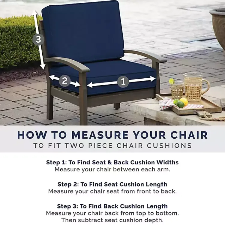 Outdoor Cushions & Pillows-Kirklands Home Lake Leala Luxe Outdoor Dining Chair Cushion Blue