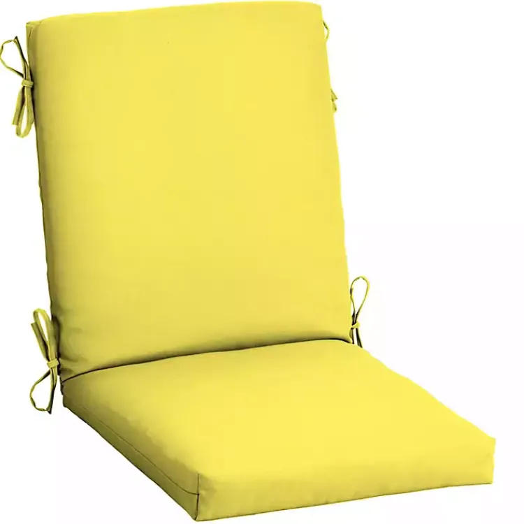 Outdoor Cushions & Pillows-Kirklands Home Lemon Leala Luxe Outdoor Dining Chair Cushion Yellow
