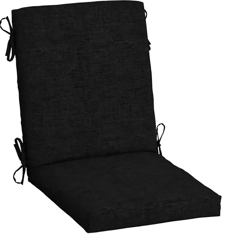 Outdoor Cushions & Pillows-Kirklands Home Leala Texture Outdoor Dining Chair Cushion Black