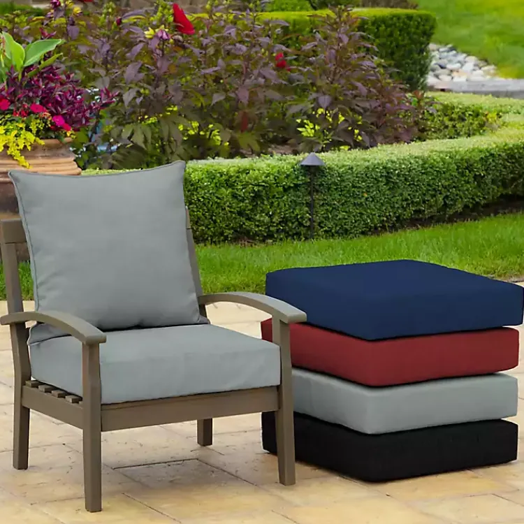 Outdoor Cushions & Pillows-Kirklands Home Stone Leala Texture Outdoor Deep Seat Cushions Gray