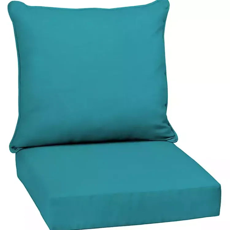 Outdoor Cushions & Pillows-Kirklands Home Lake Texture Outdoor Deep Seat Cushions Blue
