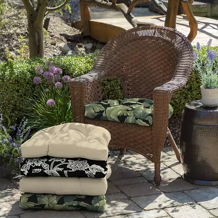 Outdoor Cushions & Pillows-Kirklands Home Onyx Cebu 2-pc. Outdoor Wicker Chair Cushion Set
