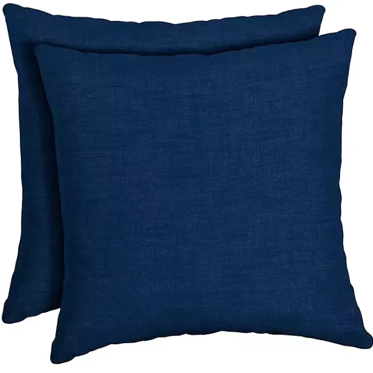 Outdoor Cushions & Pillows-Kirklands Home Sapphire Texture Outdoor Pillows, Set of 2 Blue