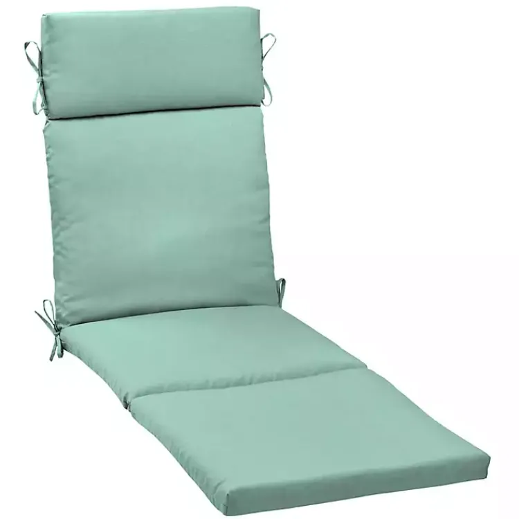 Outdoor Cushions & Pillows-Kirklands Home Aqua Leala Texture Outdoor Chaise Cushion Blue