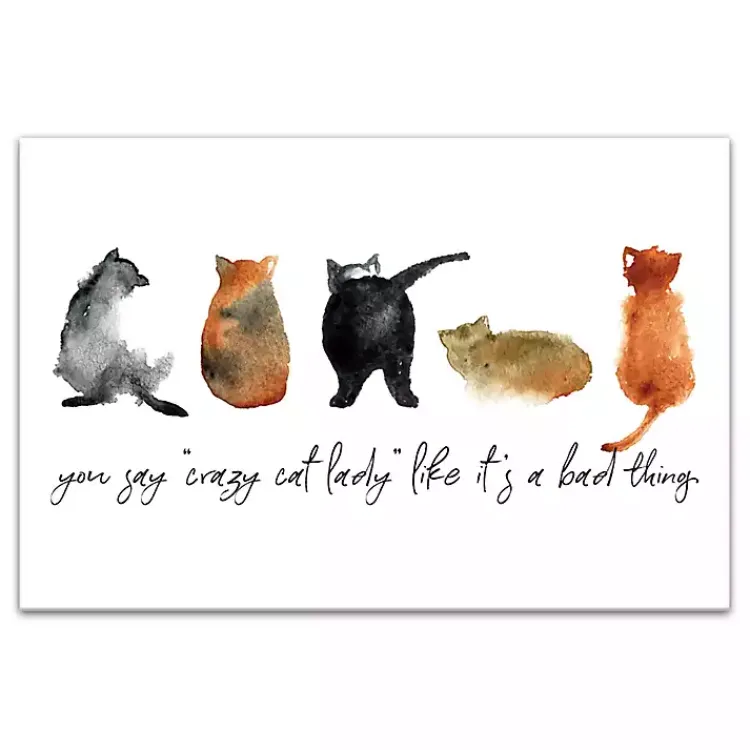 Wall Quotes & Signs-Kirklands Home Cat Lady Canvas Art Print, 18x12 in.