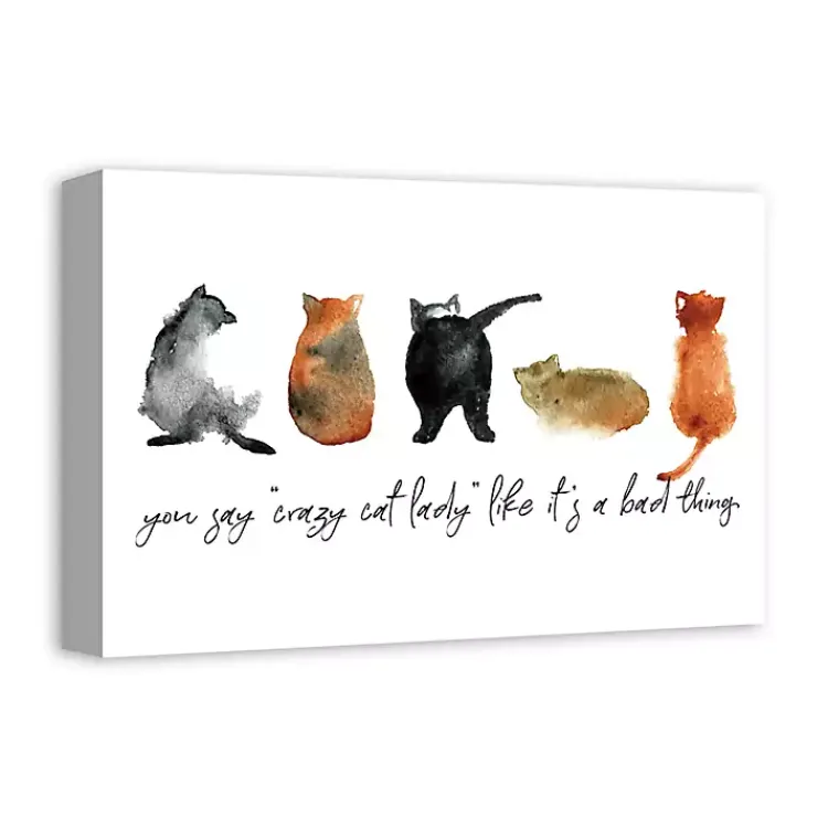 Wall Quotes & Signs-Kirklands Home Cat Lady Canvas Art Print, 18x12 in.