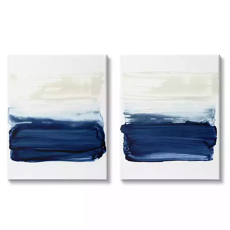 Canvas Art-Kirklands Home Coastal Brushstrokes Canvas Art Print, Set of 2