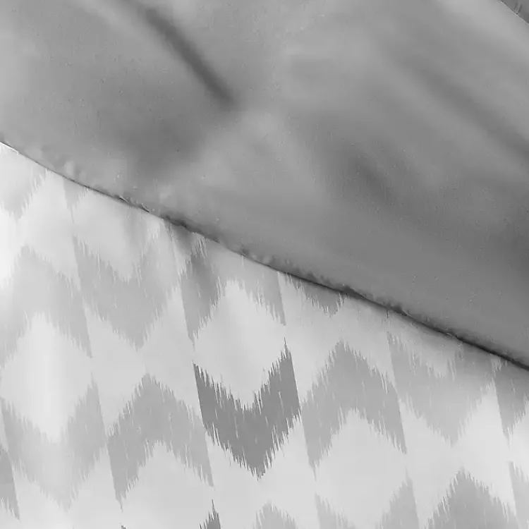 Duvets-Kirklands Home Light Gray Chevron 3-Pc. Queen Duvet Cover Set