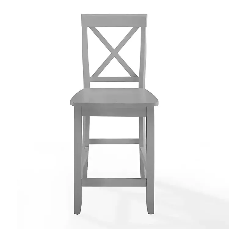 Bar Stools & Counter Height Stools-Kirklands Home Wood X-Back Counter Stools, Set of 2 Gray
