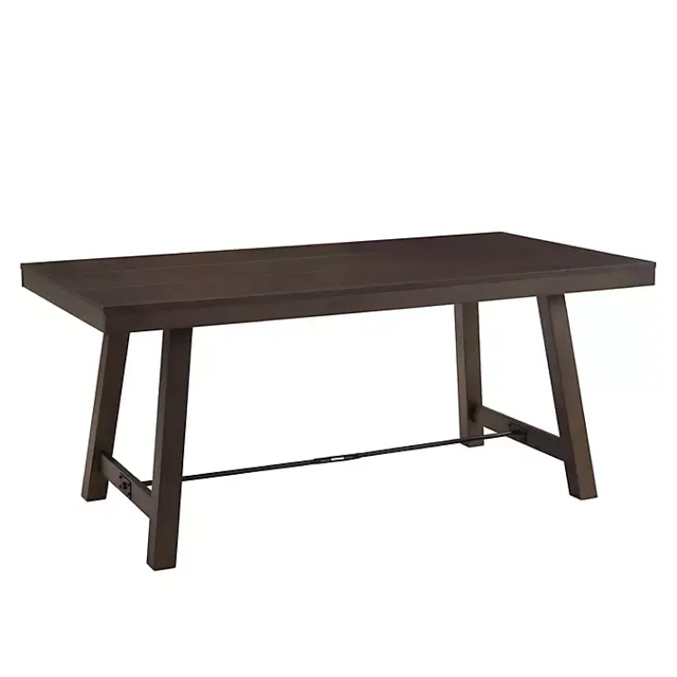 Dining Tables-Kirklands Home Dark Oak Wood Rustic Dining Table