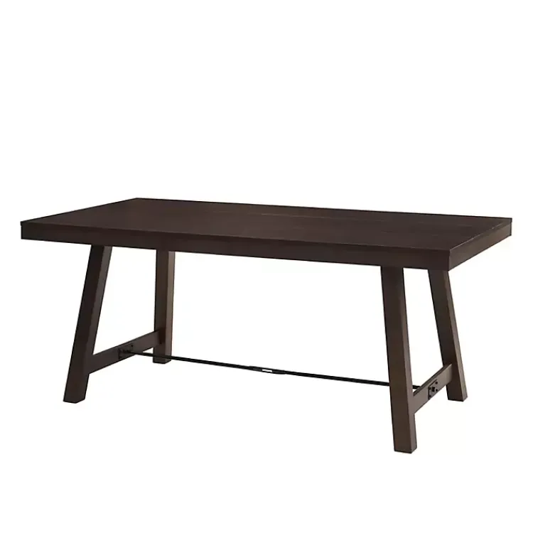 Dining Tables-Kirklands Home Dark Oak Wood Rustic Dining Table