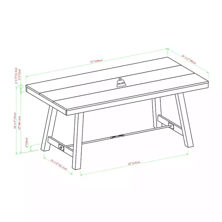 Dining Tables-Kirklands Home Dark Oak Wood Rustic Dining Table