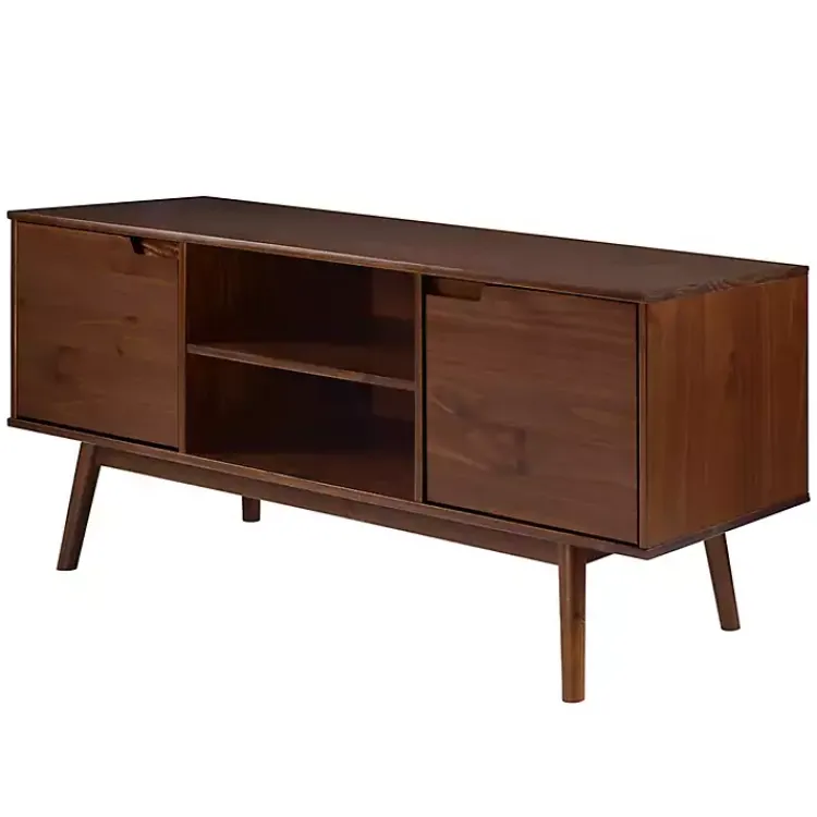 Tv Stands & Media Consoles-Kirklands Home Walnut Solid Wood TV Console Brown