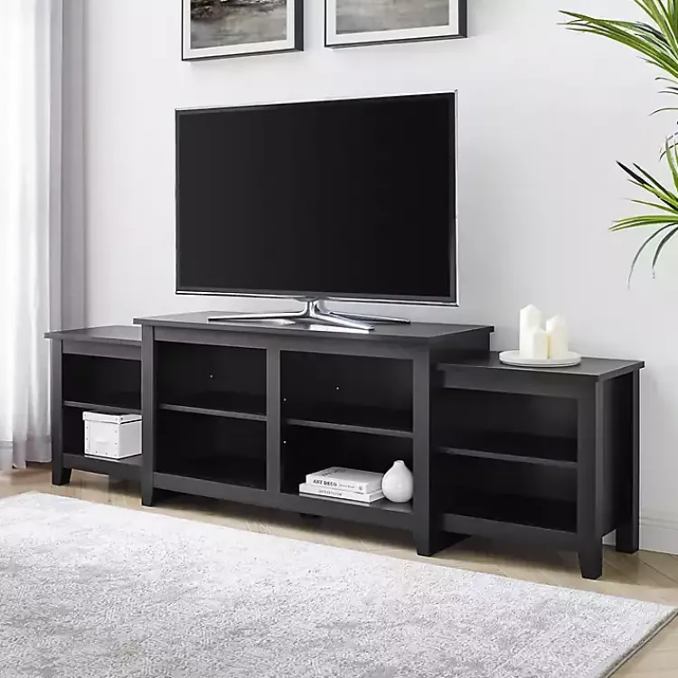 Tv Stands & Media Consoles-Kirklands Home Solid Tiered TV Stand Black
