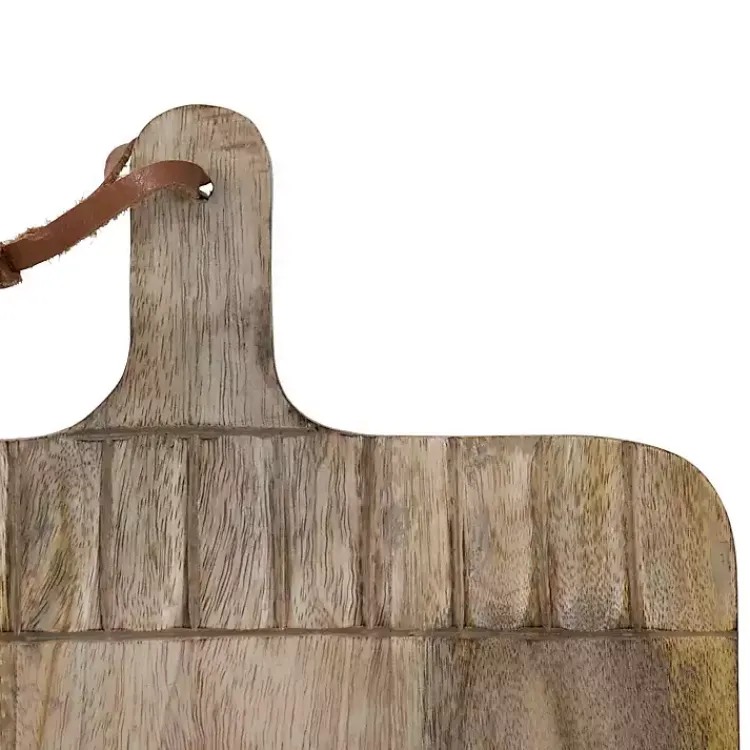 Serving & Entertaining-Kirklands Home Grooves Hand Carved Mango Wood Cutting Board Brown