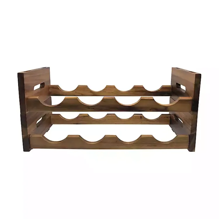 Kitchen Storage-Kirklands Home Acacia Wood Stackable Wine Rack