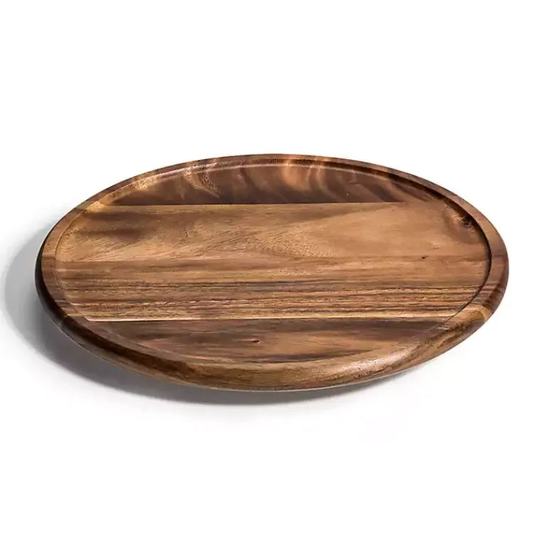 Serving & Entertaining-Kirklands Home Acacia Wood Round Lazy Susan, 15 in. Brown