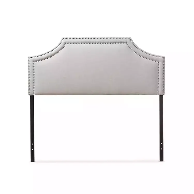 Beds & Headboards-Kirklands Home Scalloped Corner Queen Headboard Gray