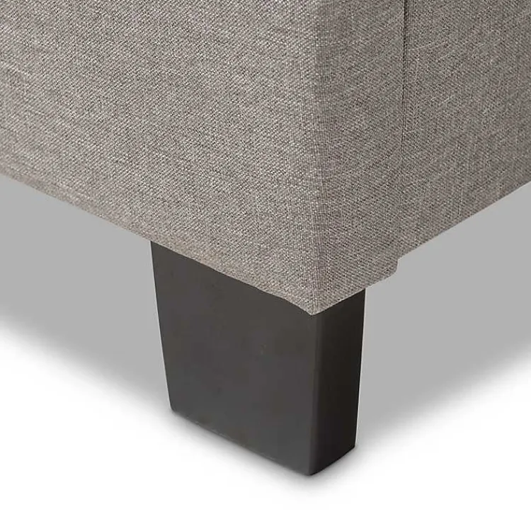 Beds & Headboards-Kirklands Home Mary Light Button Tufted Full Bed Frame Gray