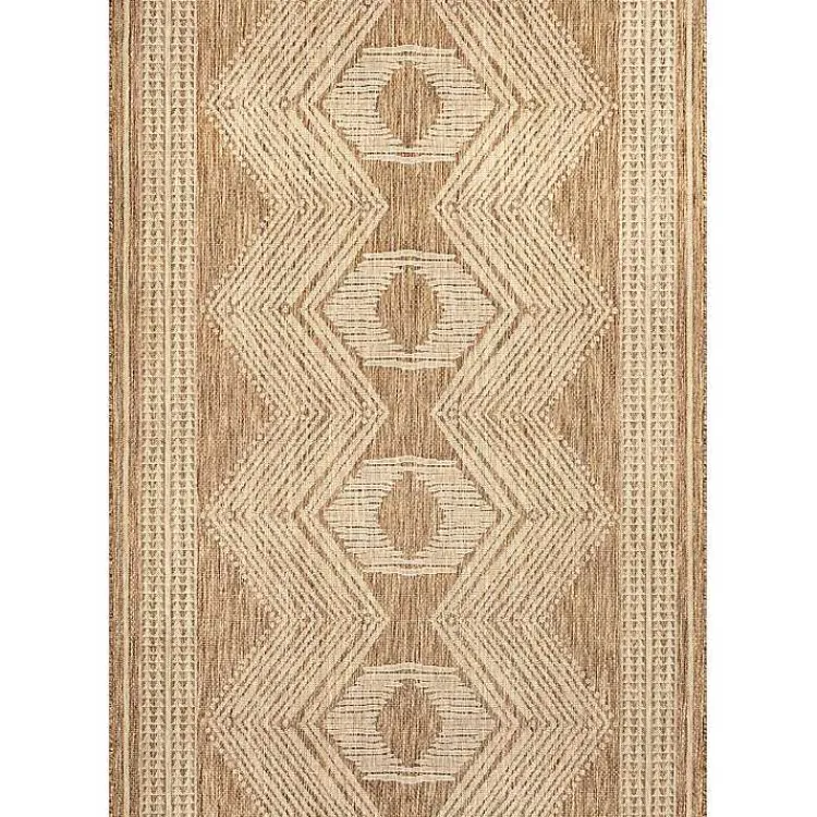 Outdoor Rugs-Kirklands Home Raina Tribal Zig Zag Outdoor Rug, 5x8 Brown
