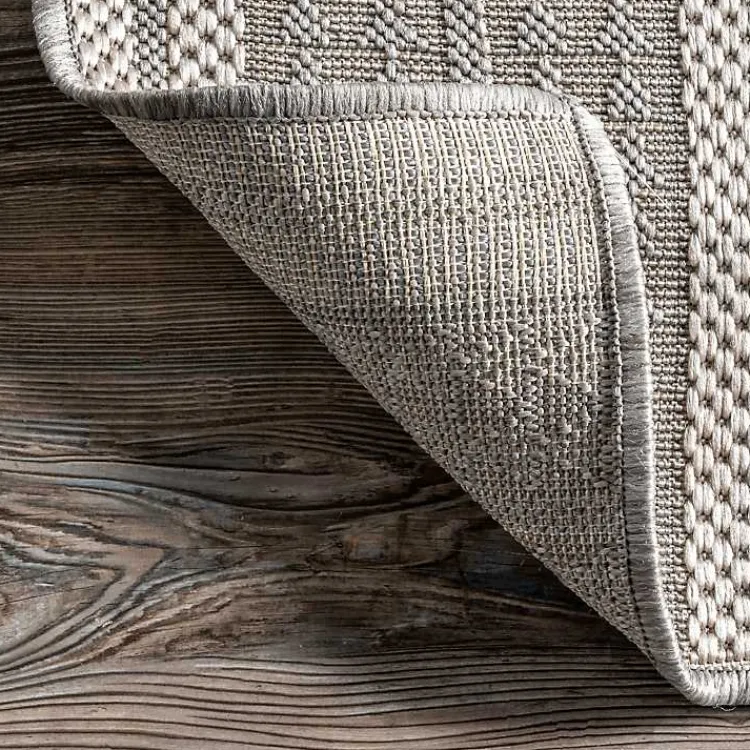 Outdoor Rugs-Kirklands Home Raina Tribal Zig Zag Outdoor Rug, 5x8 Gray