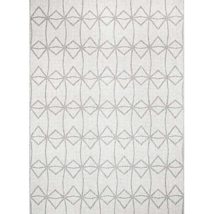 Outdoor Rugs-Kirklands Home Sanford Light Geometric Outdoor Rug, 5x8 Gray