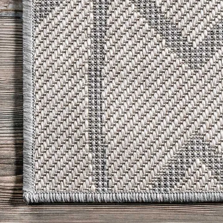 Outdoor Rugs-Kirklands Home Sanford Light Geometric Outdoor Rug, 5x8 Gray