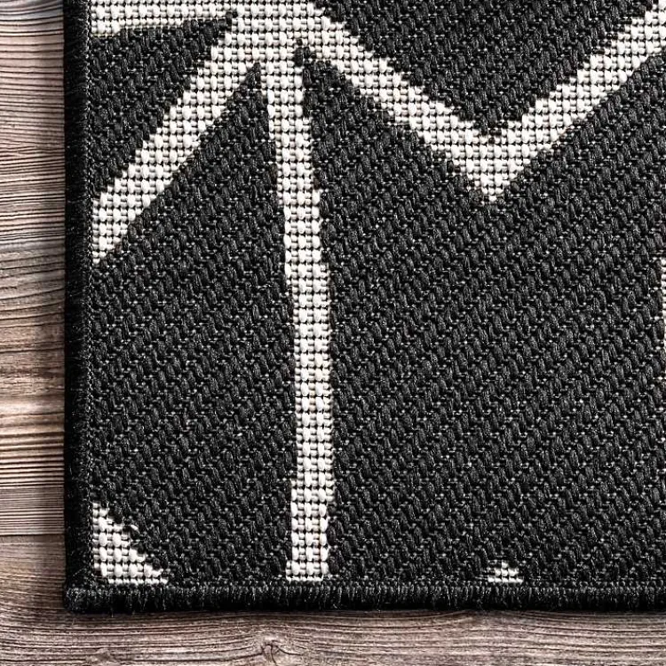 Outdoor Rugs-Kirklands Home Sanford Gray Geometric Shapes Outdoor Rug, 5x8