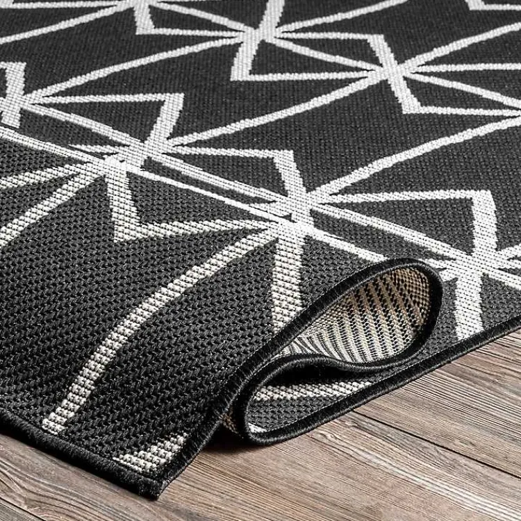 Outdoor Rugs-Kirklands Home Sanford Gray Geometric Shapes Outdoor Rug, 8x10
