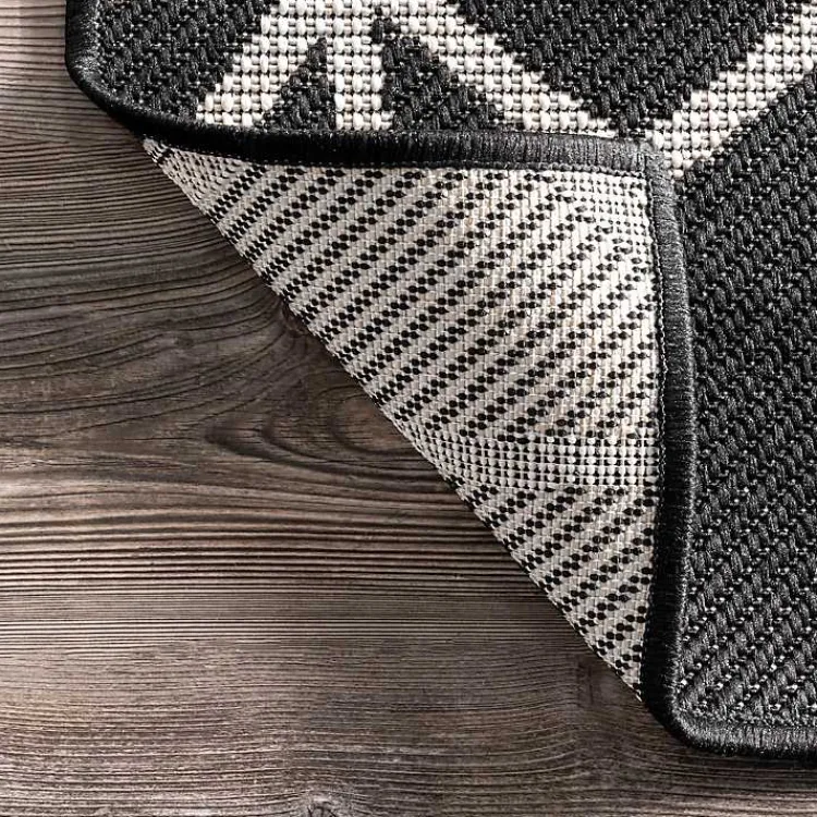 Outdoor Rugs-Kirklands Home Sanford Gray Geometric Shapes Outdoor Rug, 8x10