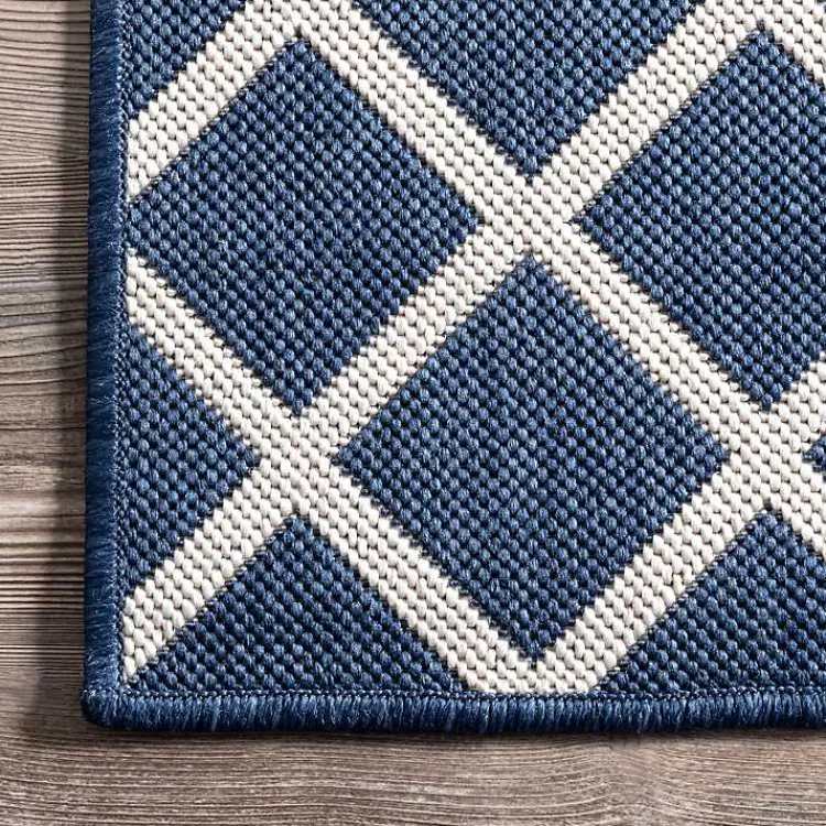 Outdoor Rugs-Kirklands Home Blue Cassie Global Outdoor Area Rug, 5x8