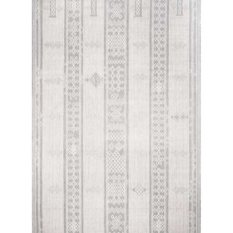 Outdoor Rugs-Kirklands Home Gray Lee Global Stripes Outdoor Area Rug, 5x8