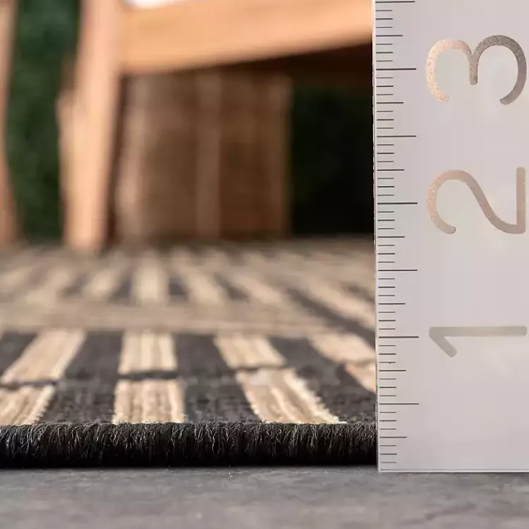 Outdoor Rugs-Kirklands Home Lori Dark Gray Modern Geometric Outdoor Rug, 8x10