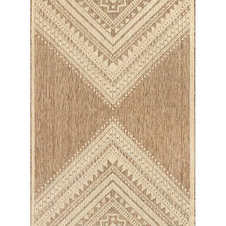 Outdoor Rugs-Kirklands Home Landy Aztec Outdoor Rug, 8x10 Tan
